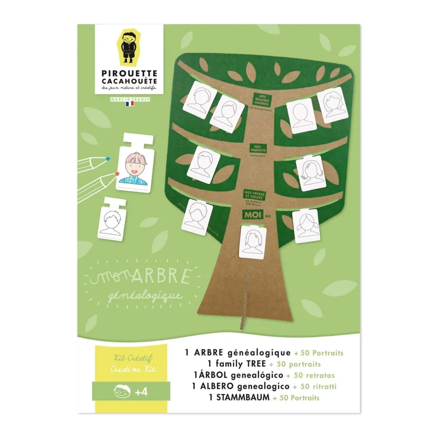 Kit créatif - 1 Arbre généalogique à construire - Pirouette Cacahouète