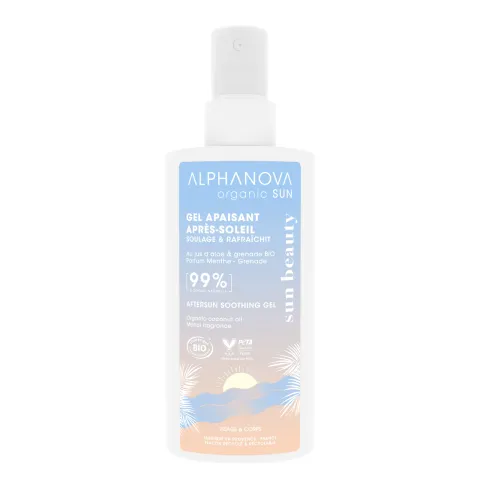 Gel apaisant rafraîchissant après-soleil à l'aloe vera bio - Alphanova Organic Sun