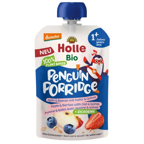 Penguin porridge pomme baies avec avoine quinoa - Holle