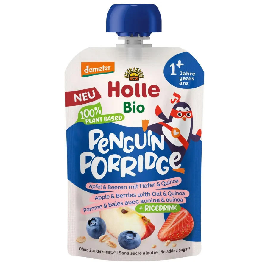 Penguin porridge pomme baies avec avoine quinoa - Holle
