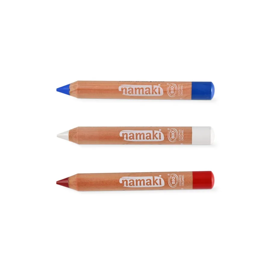 Crayons de maquillage supporter bleu-blanc-rouge - Namaki