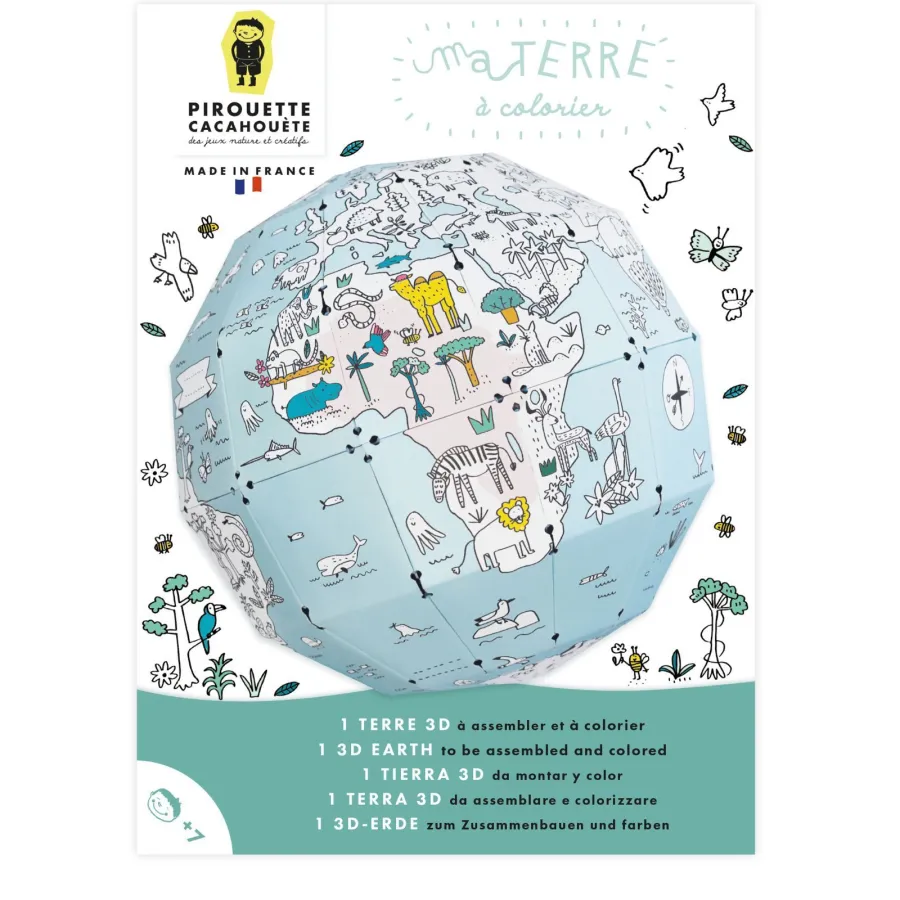 Kit créatif - Ma terre à colorier - Pirouette Cacahouète