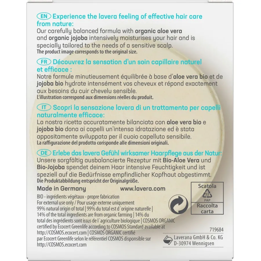 Shampoing solide Hydratation & Soin Basis Sensitiv - Lavera