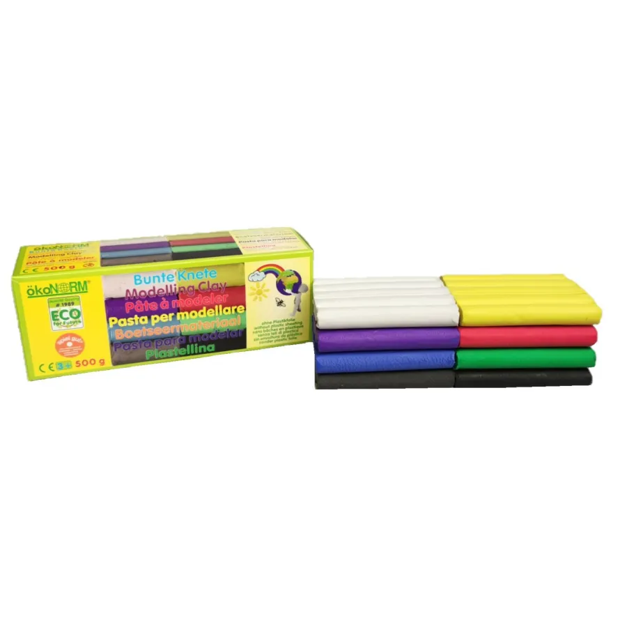 Pâtes à modeler naturelles 8 couleurs - Okonorm