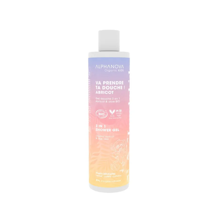 Va prendre ta douche gel douche 3 en 1 abricot ! - Alphanova Kids