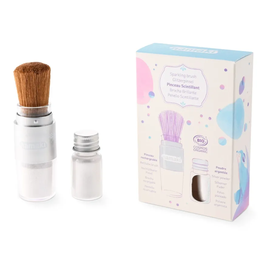 Poudre scintillante argentée – Pinceau Magique – Namaki