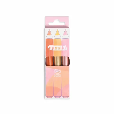 Kit de 3 crayons de maquillage pailletés - Rayon de soleil - Namaki