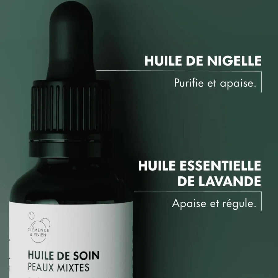 Huile de soin peaux mixtes - Clémence et Vivien