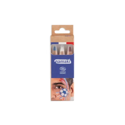 Crayons de maquillage supporter bleu-blanc-rouge - Namaki
