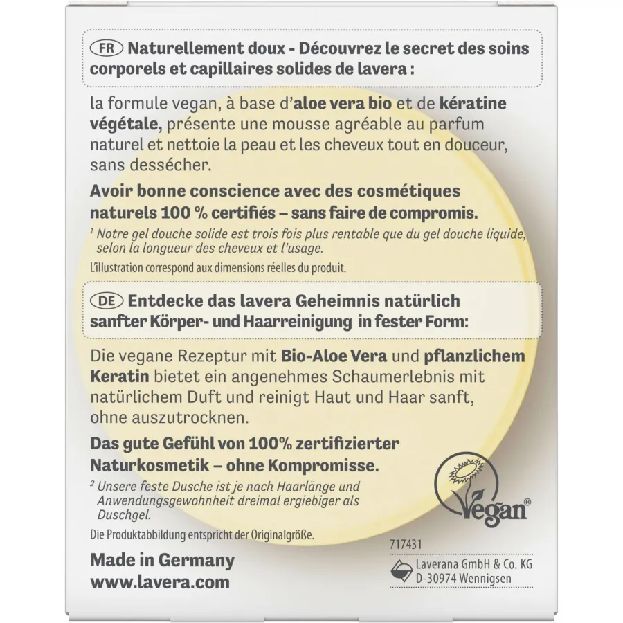 Gel douche solide 2 en 1 Basis Sensitive - Lavera